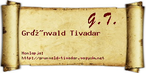 Grünvald Tivadar névjegykártya